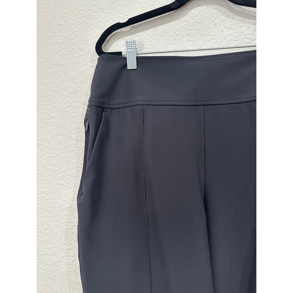 Athleta Brooklyn Wide Leg Crop Pants Black W 10 Side Zip High Rise Seam Front - Picture 5 of 10